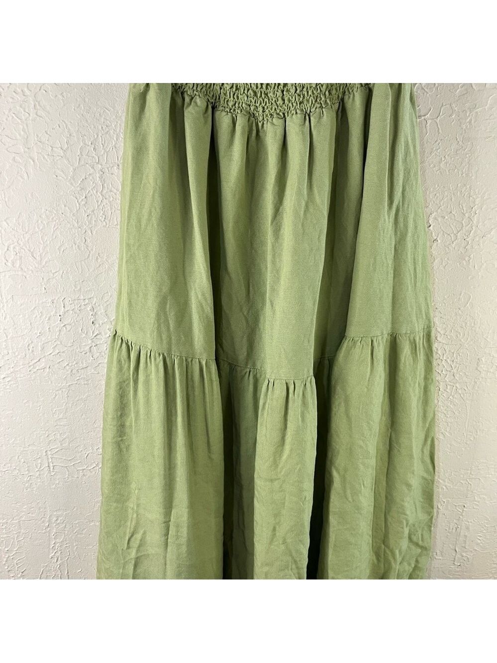 ASTR The Label Marlene Square Neck Smocked Midi Dress in Green - Picture 8 of 13